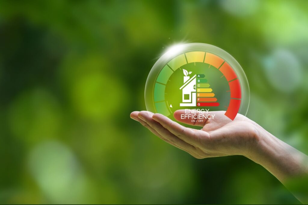 Curseur des labels dee vert à rouge illustrant la maitrise de l'énergie